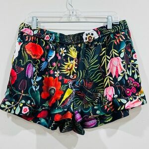 Catherina Nolina for Anthropologie sateen floral shorts size L